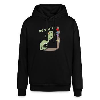 No Way Up T-Rex Dinosaurier Bouldern Klettern - Stanley/Stella Unisex Hoodie SOUNDER - Schwarz - Vorne - Alina (178cm) & Michal (187cm)
