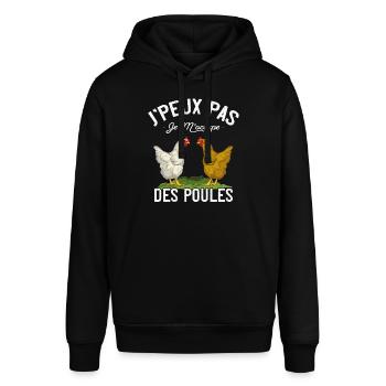 Poule Jardin J'Peux Pas Je M'occupe Des Poules - Sweat à capuche SOUNDER Stanley/Stella Unisexe - noir - Devant - Alina (178cm) & Michal (187cm)