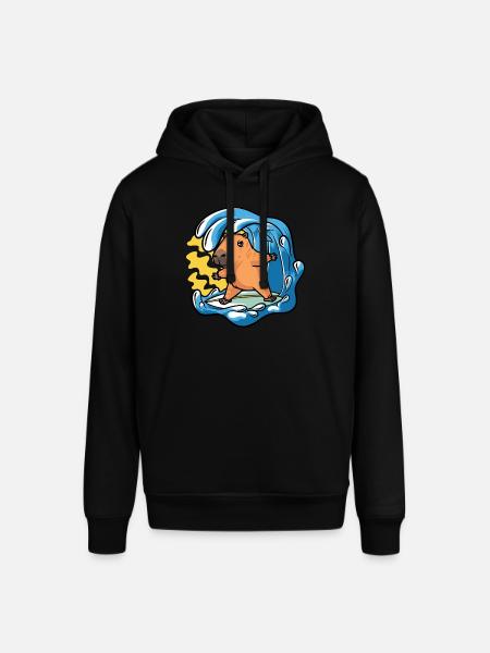 Capybara Rongeur Surfer Surf Vagues - Sweat à capuche SOUNDER Stanley/Stella Unisexe - noir