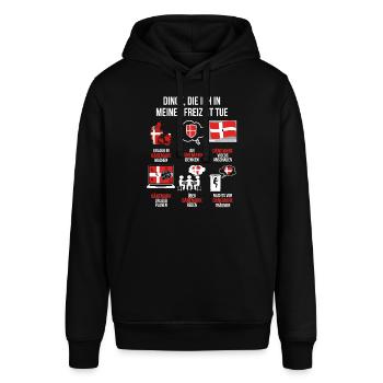 Dänemark Spruch | Lustiger Freizeit Spruch Denmark - Stanley/Stella Unisex Hoodie SOUNDER - Schwarz - Vorne - Alina (178cm) & Michal (187cm)