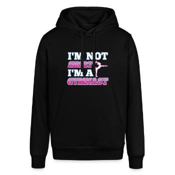 Im not short i'm a gymnast - Stanley/Stella Unisex Hoodie SOUNDER - Schwarz - Vorne - Alina (178cm) & Michal (187cm)
