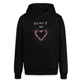 Bedienung Kellnerin Servicekraft - Stanley/Stella Unisex Hoodie SOUNDER - Schwarz - Vorne - Alina (178cm) & Michal (187cm)