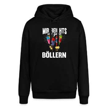 Pyrotechniker mir reichts Böllern Pyrotechnik - Stanley/Stella Unisex Hoodie SOUNDER - Schwarz - Vorne - Alina (178cm) & Michal (187cm)