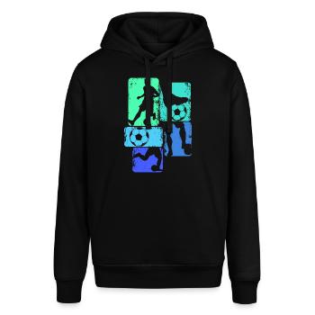 Fußballer Fußball Fußballspieler Jungen Kinder - Stanley/Stella Unisex Hoodie SOUNDER - Schwarz - Vorne - Alina (178cm) & Michal (187cm)