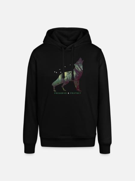 Preserve & Protect Climate Protection Wolf - Stanley/Stella SOUNDER Unisex Hoodie - black