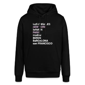 City Love Los Angeles New York London Paris - Stanley/Stella SOUNDER Unisex Hoodie - black - Front - Alina (178cm) & Michal (187cm)