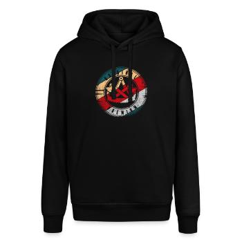 Zimmermann Symbol Zunft Wappen Motiv für Zimmerer - Stanley/Stella Unisex Hoodie SOUNDER - Schwarz - Vorne - Alina (178cm) & Michal (187cm)