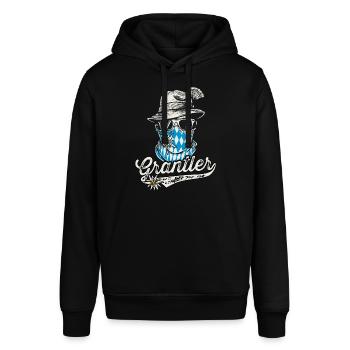 Grantler T-Shirt Herren Trachtenshirt - Stanley/Stella Unisex Hoodie SOUNDER - Schwarz - Vorne - Alina (178cm) & Michal (187cm)
