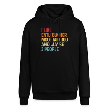 Ich mag Entlebucher Sennenhund und vielleicht 3 - Stanley/Stella Unisex Hoodie SOUNDER - Schwarz - Vorne - Alina (178cm) & Michal (187cm)