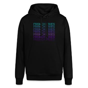 French Fries Retro - Stanley/Stella SOUNDER Unisex Hoodie - black - Front - Alina (178cm) & Michal (187cm)