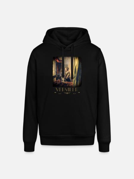 Jan vermeer Brevlæser Maleri Cool Kunst - Stanley/Stella SOUNDER unisex hoodie - sort