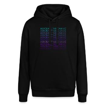 Fluggerätmechaniker Luftfahrt Retro - Stanley/Stella Unisex Hoodie SOUNDER - Schwarz - Vorne - Alina (178cm) & Michal (187cm)