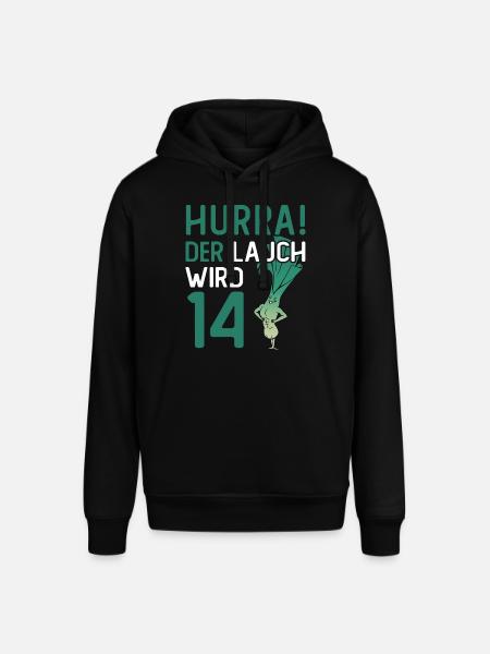 Hurra der Lauch wird 14 - Stanley/Stella Unisex Hoodie SOUNDER - Schwarz