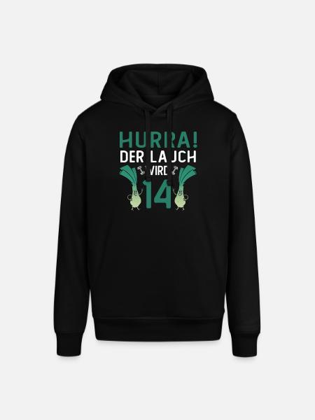 Hurra der Lauch wird 14 - Stanley/Stella Unisex Hoodie SOUNDER - Schwarz