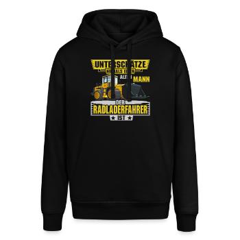 Radladerfahrer unterschätze niemals Radlader - Stanley/Stella Unisex Hoodie SOUNDER - Schwarz - Vorne - Alina (178cm) & Michal (187cm)