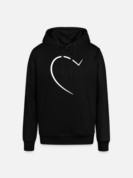 Half White Heart - Stanley/Stella SOUNDER Unisex Hoodie - black