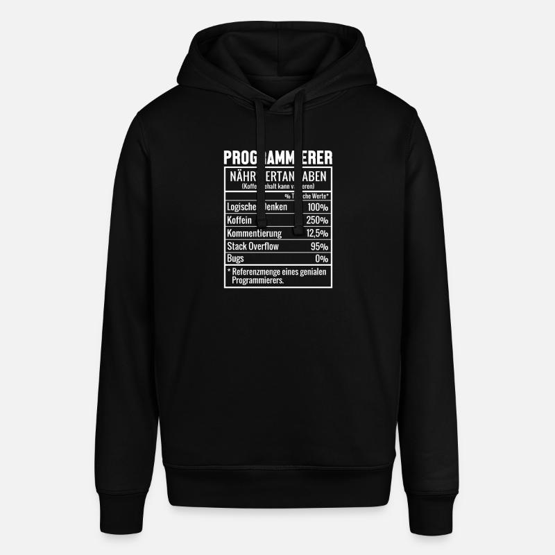 Programmierer Nährwertangaben Developer Coder - Stanley/Stella Unisex Hoodie SOUNDER - Schwarz