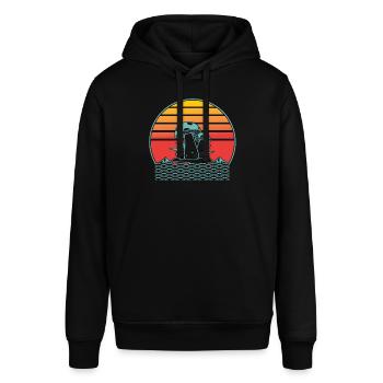 Pilze Retro - Stanley/Stella Unisex Hoodie SOUNDER - Schwarz - Vorne - Alina (178cm) & Michal (187cm)