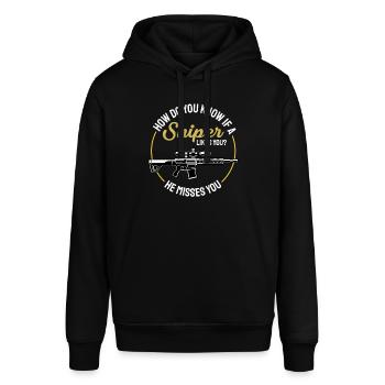 Lustiger Sportschützen Schützen Spruch - Stanley/Stella Unisex Hoodie SOUNDER - Schwarz - Vorne - Alina (178cm) & Michal (187cm)