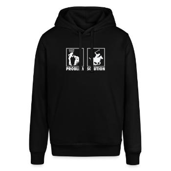 Polo Horseback Game Polo Players Statement - Stanley/Stella Unisex Hoodie SOUNDER - Schwarz - Vorne - Alina (178cm) & Michal (187cm)