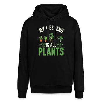 Entspannen und abschalten Blumen pflanzen und ernt - Stanley/Stella Unisex Hoodie SOUNDER - Schwarz - Vorne - Alina (178cm) & Michal (187cm)