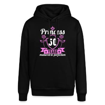 50 year old girl 50 bday Princess 50 birthday - Stanley/Stella Unisex Hoodie SOUNDER - Schwarz - Vorne - Alina (178cm) & Michal (187cm)
