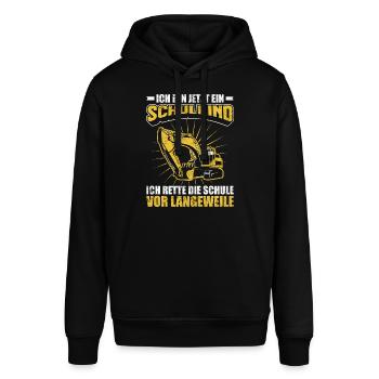 Einschulung Schulkind Jungen Bagger Geschenk - Stanley/Stella Unisex Hoodie SOUNDER - Schwarz - Vorne - Alina (178cm) & Michal (187cm)