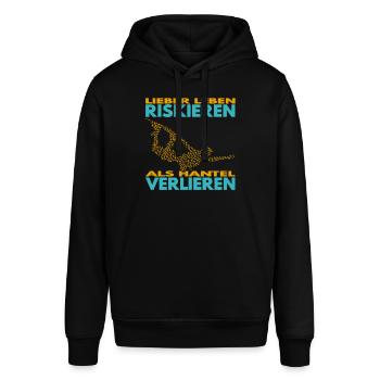 Lieber Leben riskieren, als Hantel verlieren. - Stanley/Stella Unisex Hoodie SOUNDER - Schwarz - Vorne - Alina (178cm) & Michal (187cm)