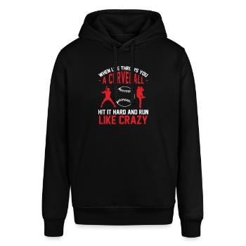 When Life Throws You A Curve Funny Baseball - Stanley/Stella SOUNDER Unisex Hoodie - black - Front - Alina (178cm) & Michal (187cm)
