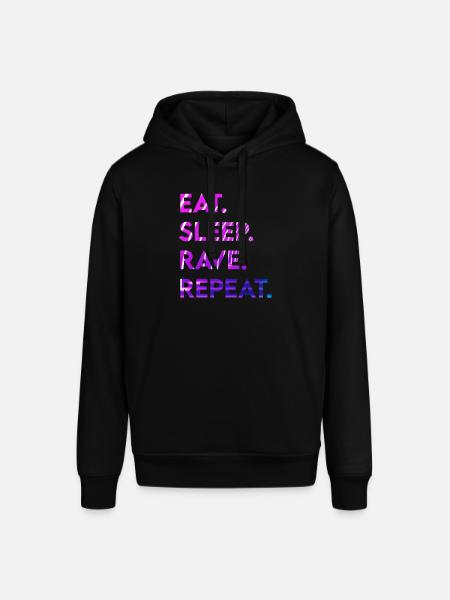 eat sleep rave repeat - Stanley/Stella SOUNDER Unisex Hoodie - black