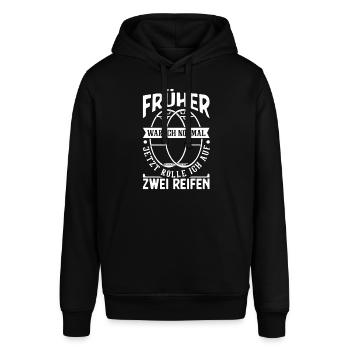 Früher war ich normal Rhönradturnerin | Rhönrad - Stanley/Stella Unisex Hoodie SOUNDER - Schwarz - Vorne - Alina (178cm) & Michal (187cm)