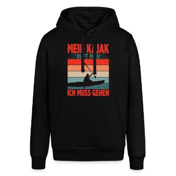 Kanu Kajak Mein Kajak ruft mich ich muss gehen - Stanley/Stella Unisex Hoodie SOUNDER - Schwarz - Vorne - Alina (178cm) & Michal (187cm)