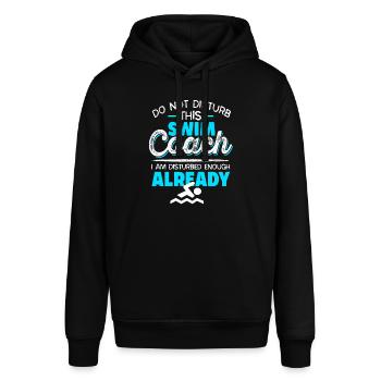 Do Not Disturb This Swim Coach Funny Coach Tee - Stanley/Stella Unisex Hoodie SOUNDER - Schwarz - Vorne - Alina (178cm) & Michal (187cm)