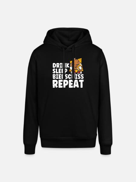 Drink Sleep Bierschiss Repeat Bier - Stanley/Stella Unisex Hoodie SOUNDER - Schwarz