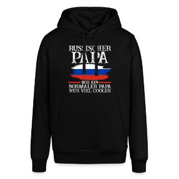 Russischer Papa Vater Russen Russland - Stanley/Stella Unisex Hoodie SOUNDER - Schwarz - Vorne - Alina (178cm) & Michal (187cm)
