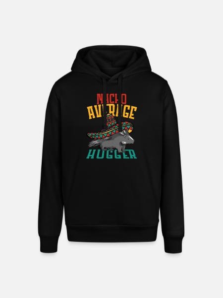 Nacho Average Hugger Porcupine Hedgehog - Stanley/Stella SOUNDER Unisex Hoodie - black