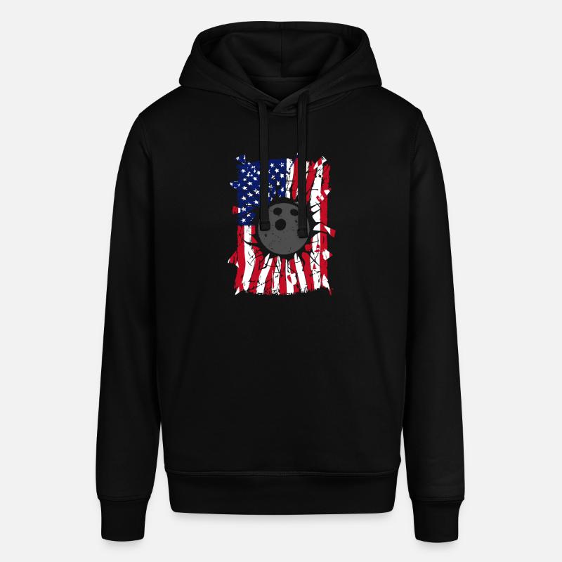 Bowling Torn Drapeau américain - Sweat à capuche SOUNDER Stanley/Stella Unisexe - noir
