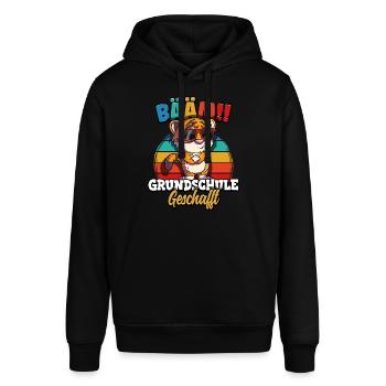 Bääm Grundschule Geschafft - Stanley/Stella Unisex Hoodie SOUNDER - Schwarz - Vorne - Alina (178cm) & Michal (187cm)