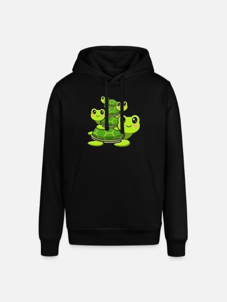 Stacked turtles, cute turtles, - Stanley/Stella SOUNDER Unisex Hoodie - black