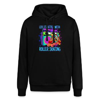 Rollschuhe Geschenk Retro Rollschuh Mädchen - Stanley/Stella Unisex Hoodie SOUNDER - Schwarz - Vorne - Alina (178cm) & Michal (187cm)