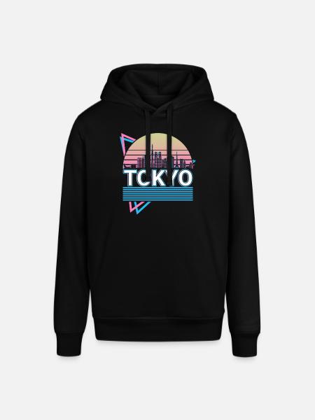 Tokyo City Skyline Cityscape Retro - Stanley/Stella SOUNDER Unisex Hoodie - black