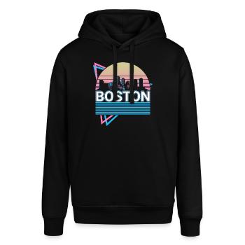 Boston City Skyline Cityscape Rétro - Sweat à capuche SOUNDER Stanley/Stella Unisexe - noir - Devant - Alina (178cm) & Michal (187cm)