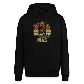 Geburtstag Fahrrad Bike March 1965 - Stanley/Stella Unisex Hoodie SOUNDER - Schwarz - Vorne - Alina (178cm) & Michal (187cm)
