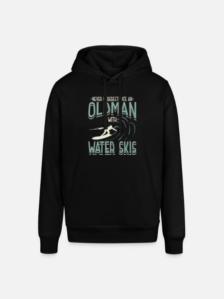 Never Underestimate An Old Man With Water Ski - Stanley/Stella SOUNDER Unisex Hoodie - black
