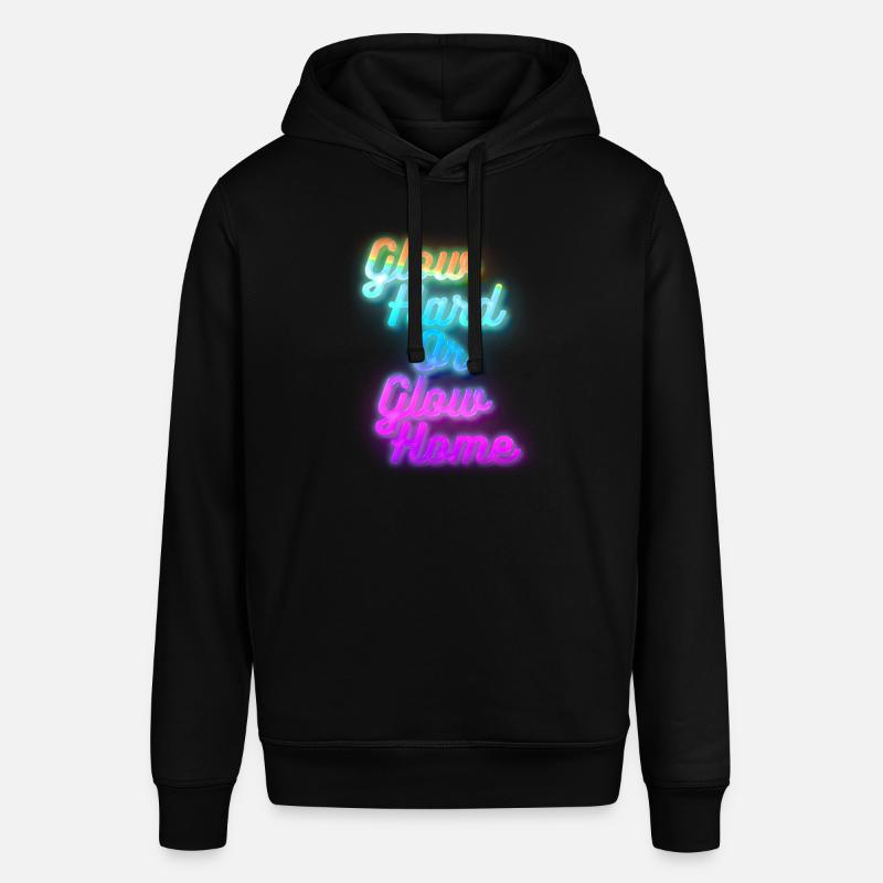Glow Hard oder Glow Home - Stanley/Stella Unisex Hoodie SOUNDER - Schwarz
