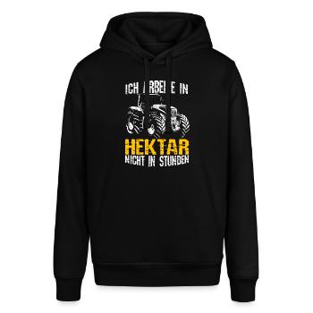 Hektar Bauer Traktor Landwirt Landwirtschaft Agrar - Stanley/Stella Unisex Hoodie SOUNDER - Schwarz - Vorne - Alina (178cm) & Michal (187cm)