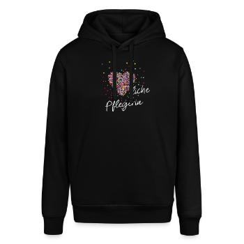 Warm Nurse Gift Care Senior Caregiver - Stanley/Stella SOUNDER Unisex Hoodie - black - Front - Alina (178cm) & Michal (187cm)