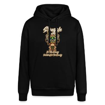 Struggle Is The Enemy But Weed Is The Remedy - Stanley/Stella Unisex Hoodie SOUNDER - Schwarz - Vorne - Alina (178cm) & Michal (187cm)