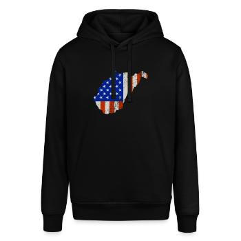 West Virginia Home Usa flaggen geschenk - Stanley/Stella Unisex Hoodie SOUNDER - Schwarz - Vorne - Alina (178cm) & Michal (187cm)