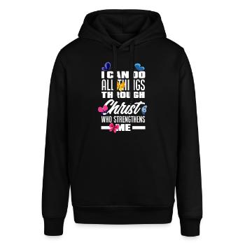 Jesus Christus Christ Religion Religiös - Stanley/Stella Unisex Hoodie SOUNDER - Schwarz - Vorne - Alina (178cm) & Michal (187cm)